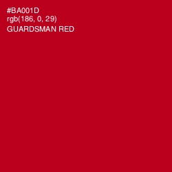 #BA001D - Guardsman Red Color Image